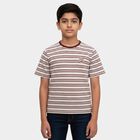 Boys' Red Round Neck Graphic Printed T-Shirt, लाल, small