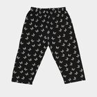 Girls' Black Regular Fit Side-Striped Capri, काला, small