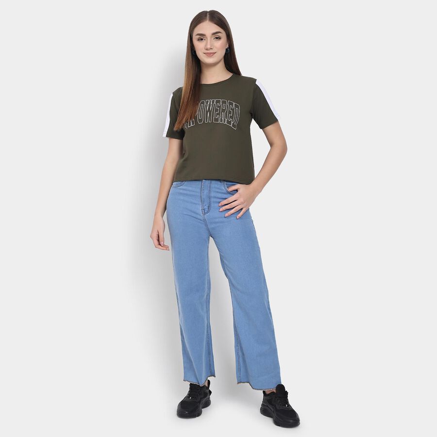 Ladies' Round Neck T-Shirt , ओलिव, large image number null