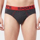 Men's Charcoal Regular Fit Solid Briefs, Charcoal, small