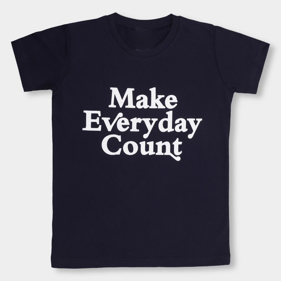 Boys' Half Sleeves T-Shirt , Navy Blue, large image number null