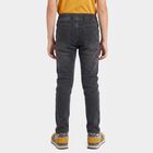 Boys Charcoal Slim Fit Washed Jeans, गहरा ग्रे, small