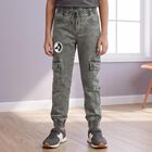 Boys Grey Straight Fit Stretchable Jeans, Light Grey, small