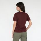 Women Wine Round Neck Regular T-Shirt, Wine, small