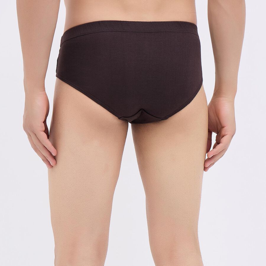 Men's 100% Cotton V-Cut Briefs, Brown, large image number null
