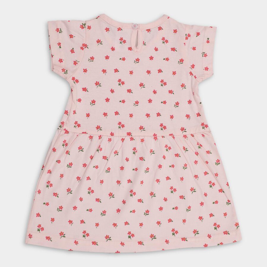 Infant Girls' 100% Cotton Frock, हल्का गुलाबी, large image number null