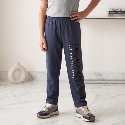 Boys' Navy Blue Straight Fit Graphic Printed Pyjama