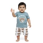 Infants' Blue Cotton Round Neck Graphic Baba Suit, टील ब्लू, small image number null