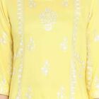 3/4th Sleeves Straight Kurta, Yellow, small image number null
