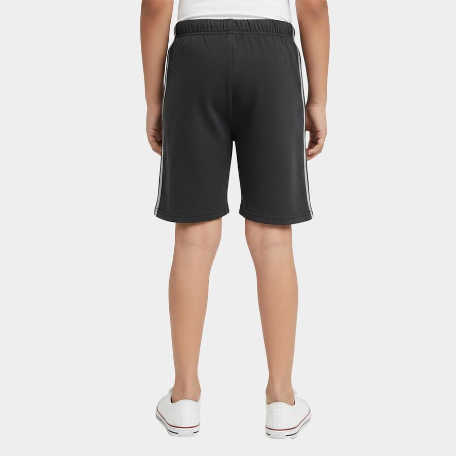 Boys' Dark Grey Regular Fit Side Striped Graphic Bermuda Shorts, Dark Grey, large