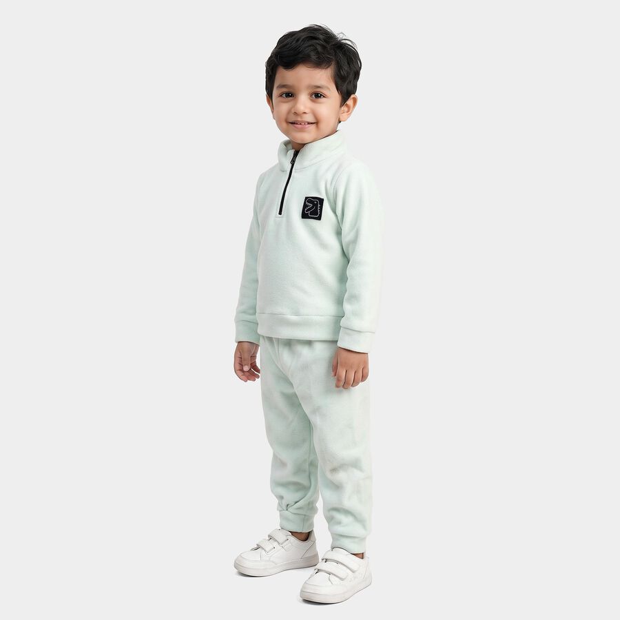 Boys Light Blue High Neck Applique Baba Suit, Light Blue, large