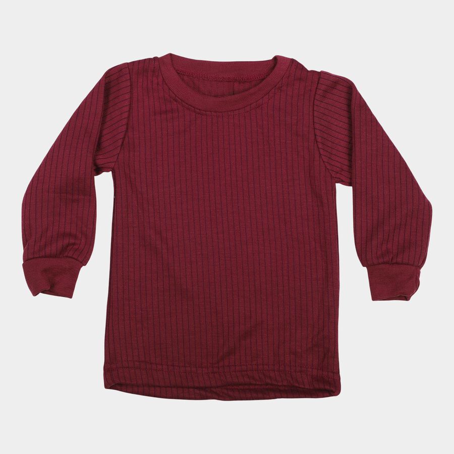 Girls' Maroon Long Sleeve Thermal, Wine, large