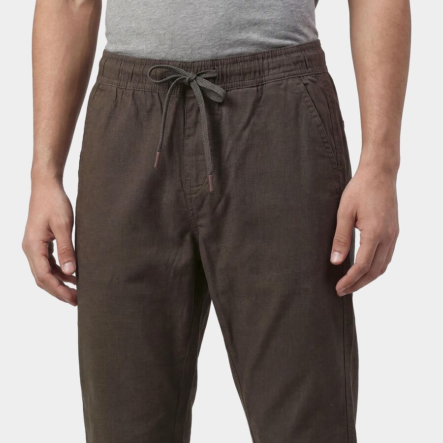 Men's Dark Grey Slim Fit Casual Trousers, गहरा ग्रे, large