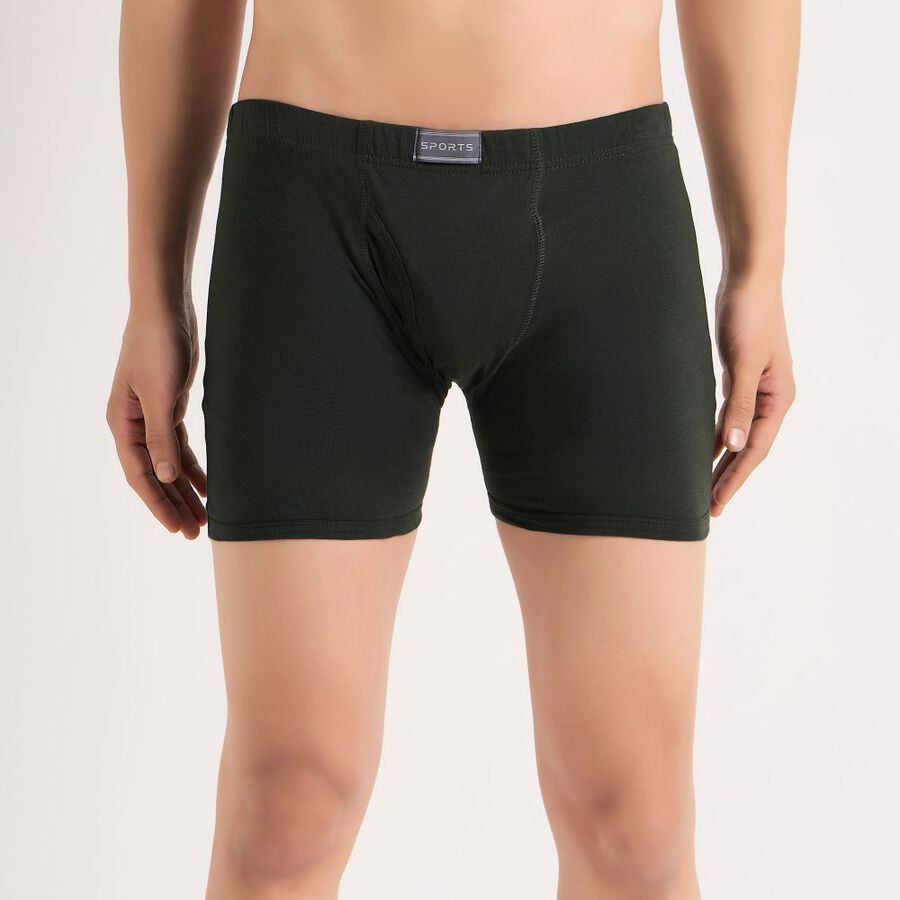Men's Cotton Trunk, Dark Green, large