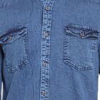 Cotton Solid Casual Shirt, Melange Blue, small image number null