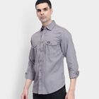 Men's100% Cotton Casual Shirt, Dark Grey, small image number null