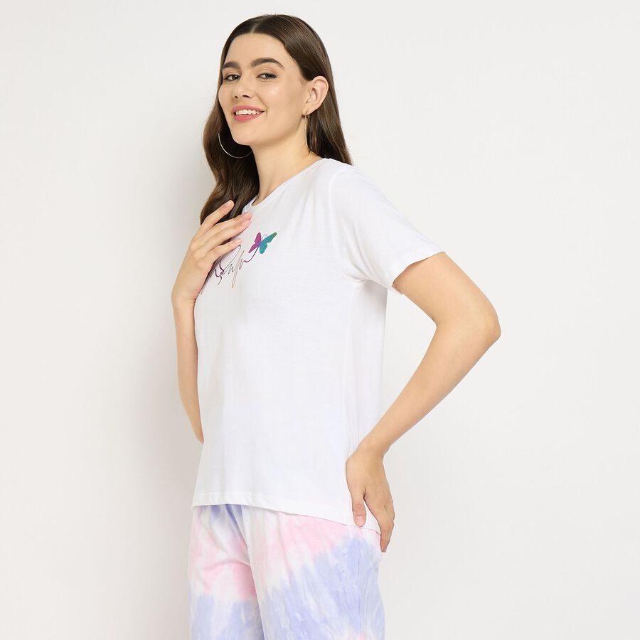 Ladies' 100% Cotton Round Neck T-Shirt, White, large image number null