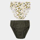 Boys' Off White Regular Fit Printed and Solid Briefs, ऑफ व्हाइट, small