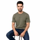 Men's Green Round Neck Regular T-Shirt, Light Green, small
