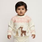 Infants Off-White Crew Neck Casual Pullover, ऑफ व्हाइट, small image number null