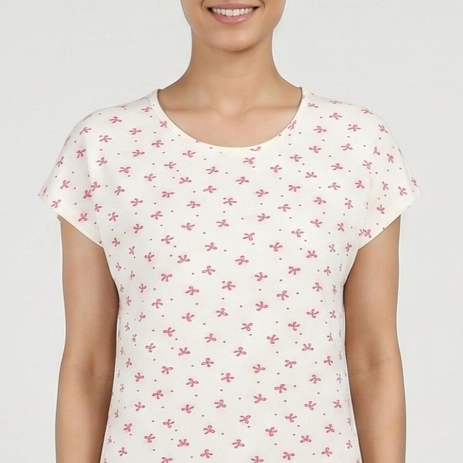 Women's White Minimalist Nighty, Off White, large