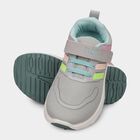 Girls Muted Sage Grey Velcro Casual Sneakers, Green, small image number null