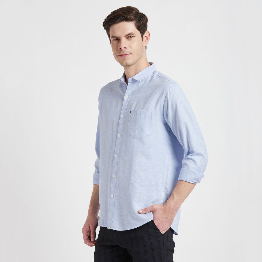 Solid Casual Shirt, Light Blue, large image number null