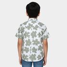 Boys Olive Cotton Classic Collar Casual Shirt, Olive, small