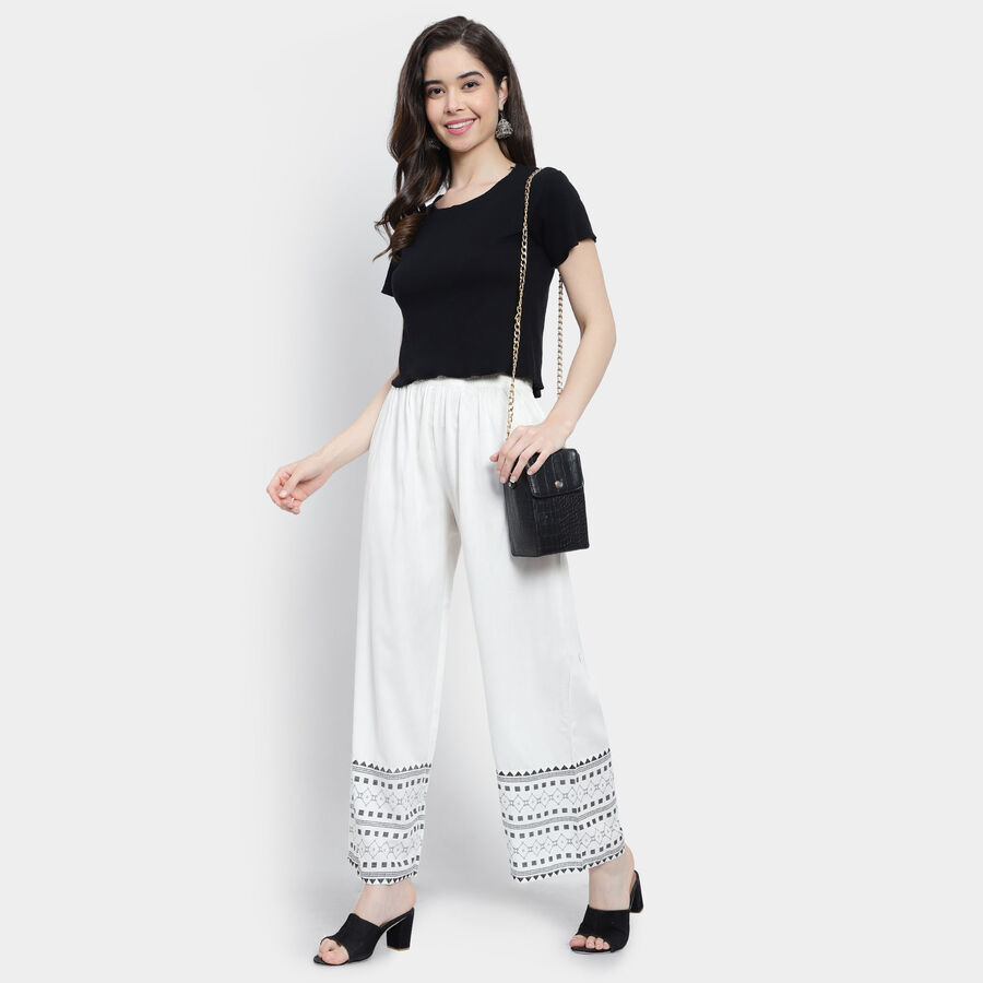 Printed Palazzo, ऑफ व्हाइट, large image number null