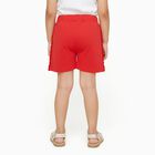 Girls' Bright Red Ruffle Hem Cotton Blend Shorts, Coral, small image number null
