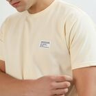 Men's Light Beige Crew Neck Athleisure T-Shirt, एक्रू मिश्रित, small