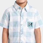 Boys Light Blue Cotton Spread Collar Casual Shirt, Light Blue, small