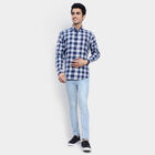 Cotton Checks Casual Shirt, Navy Blue, small image number null