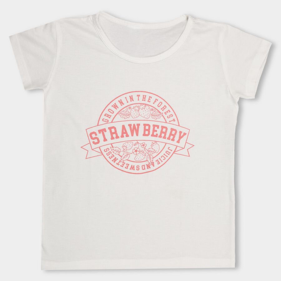 Girls' T-Shirt , ऑफ व्हाइट, large image number null