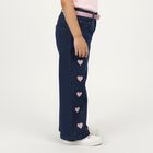 Girls' Dark Indigo Wide Leg Printed Jeans, Dark Blue, small image number null