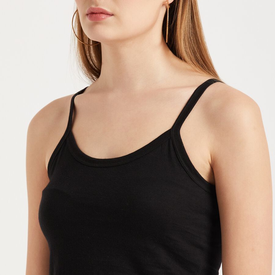Ladies' Cotton Slips, Black, large image number null