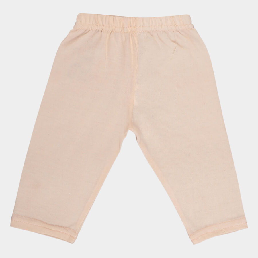 Infants Cotton Solid Pyjama, Peach, large image number null