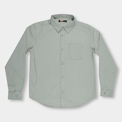 Boys Light Sage Green Cotton Classic Casual Shirt