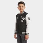 Boys Black Varsity Jacket, Black, small