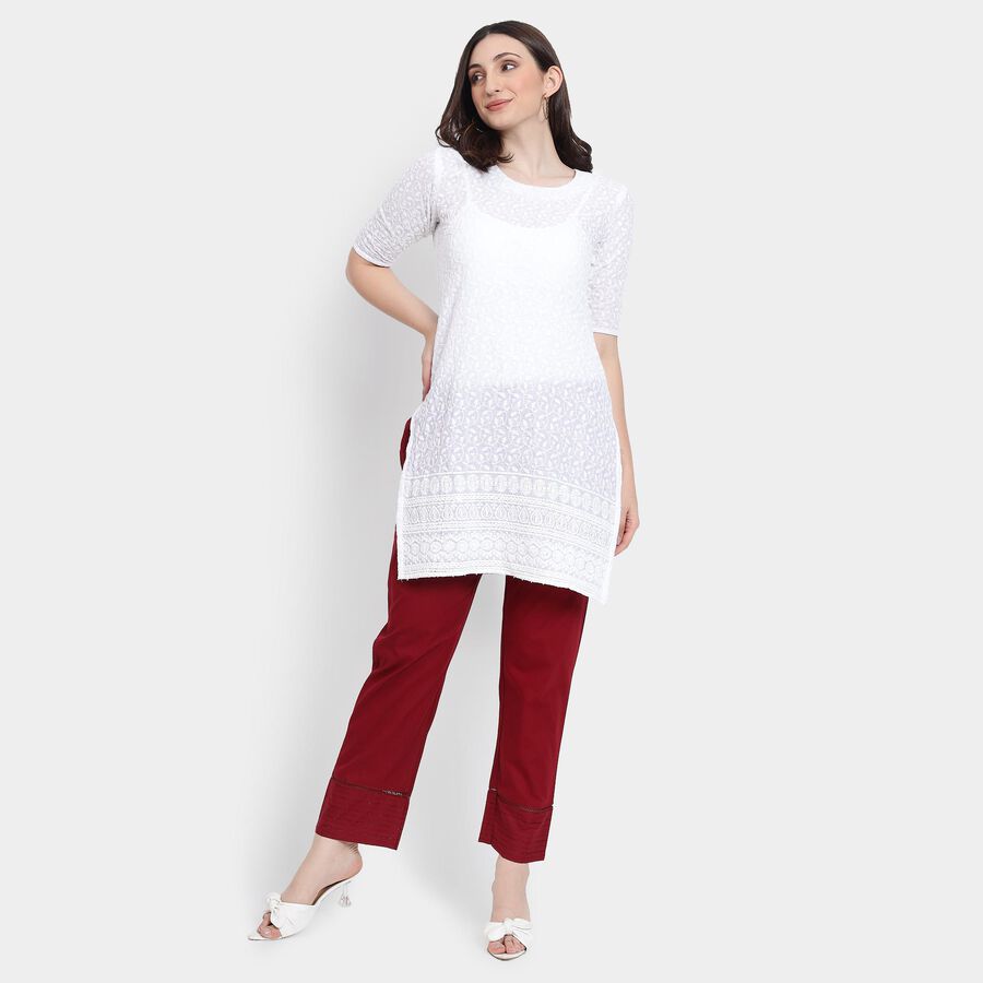 Ladies' 100% Cotton Palazzos , मरून, large image number null