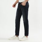 Men's Dark Washed Slim Fit Jeans, गहरा नीला, small image number null
