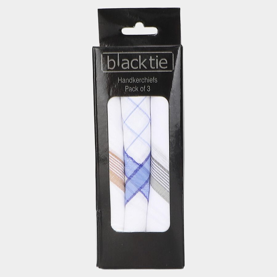 Men's Light Blue Pack of 3 Handkerchief, हल्का नीला, large