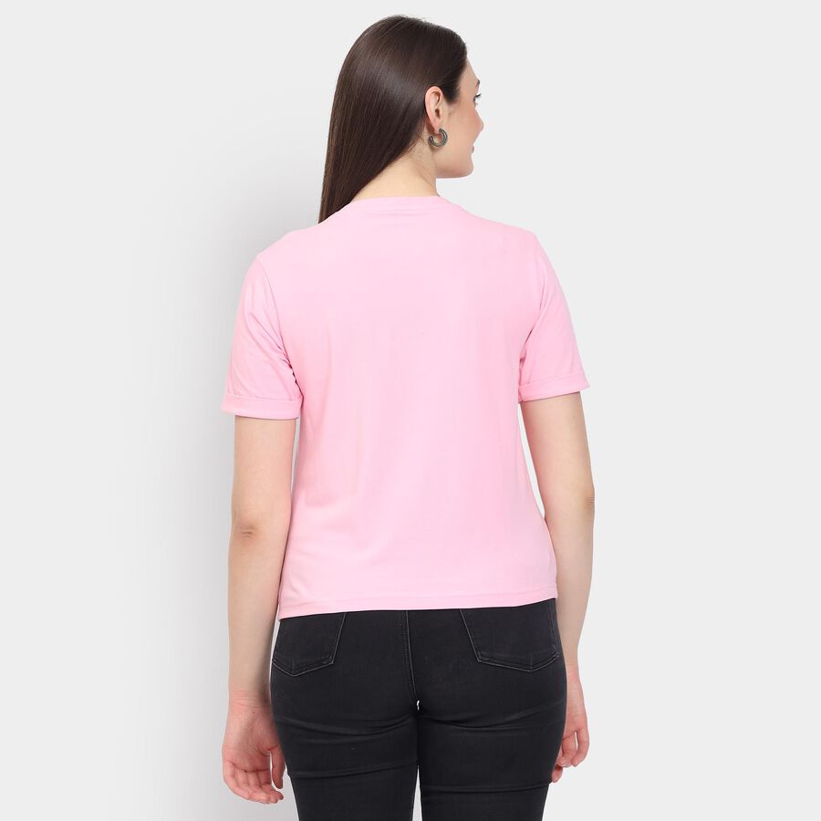 Ladies' Round Neck T-Shirt, हल्का गुलाबी, large image number null