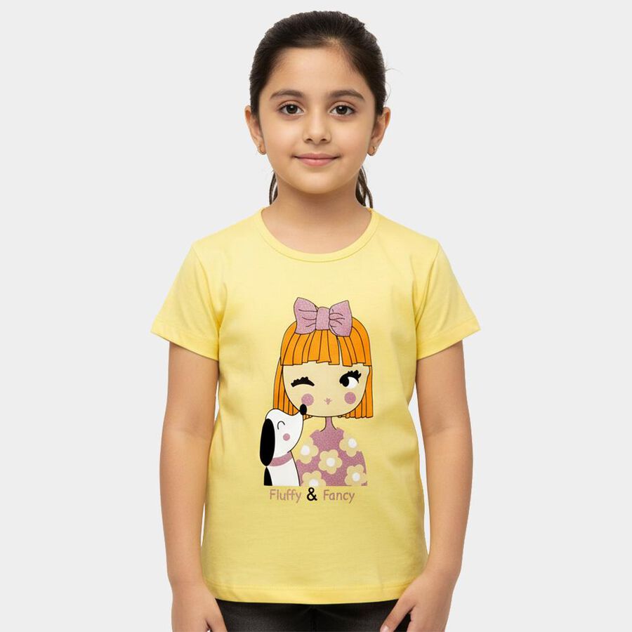 Girls' T-Shirt, Yellow, large