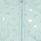 Girls Mint Green Hooded Casual Jacket, एक्वा, small image number null