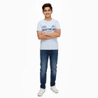 Boys Light Blue Round Neck Casual T-Shirt, Light Blue, small image number null