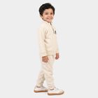 Boys Beige High Neck Appliqu&eacute; Baba Suit, गहरा पीला, small