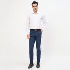 Men's Slim Fit Casual Trousers, नेवी ब्लू, small