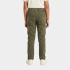 Boys' Olive Green Straight Fit Drawstring Waist Jeans, ओलिव, small