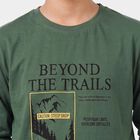 Boys Green Crew Neck Regular T-Shirt, Dark Green, small